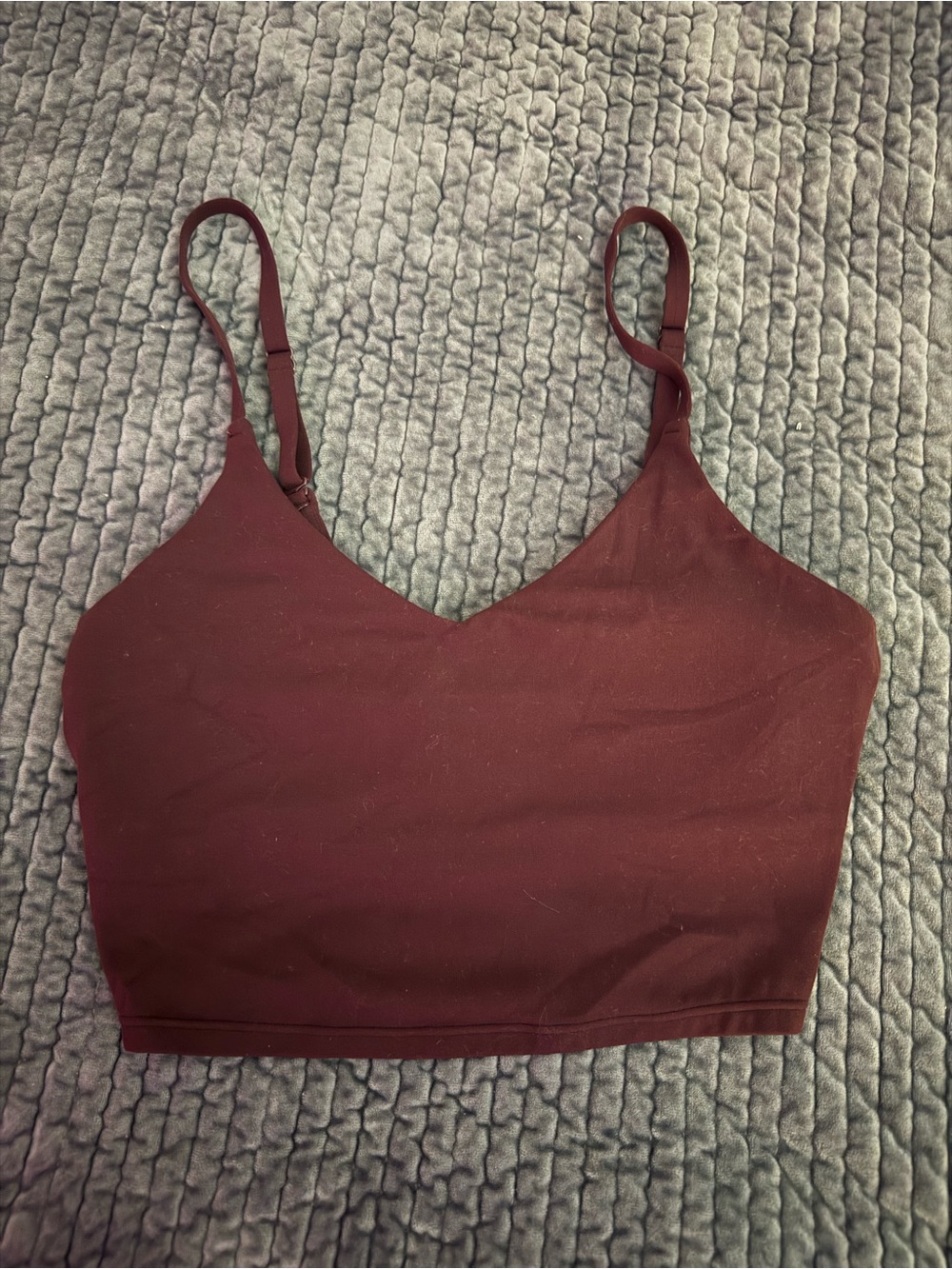 Athleta Burgundy Seamless Longline Bralette XS